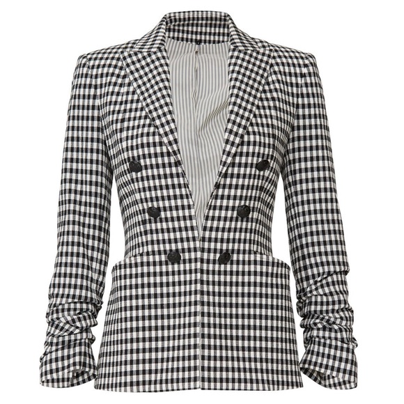 Veronica Beard Caldwell Dickey Blazer Gingham Black White NWT - Picture 16 of 16